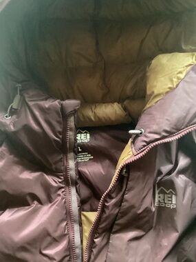 REI Plum and Tan Women's Ski Puffer Jacket